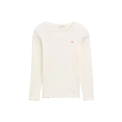 Afbeelding van TOM TAILOR Basic shirt met lange mouwen voor meisjes geribbelde structuur, 12906 Wool White, 104 110