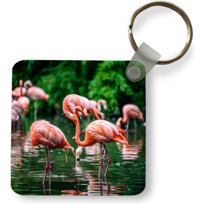Afbeelding van Sleutelhanger Uitdeelcadeautjes Flamingo Tropisch Vogel Water Roze Plastic