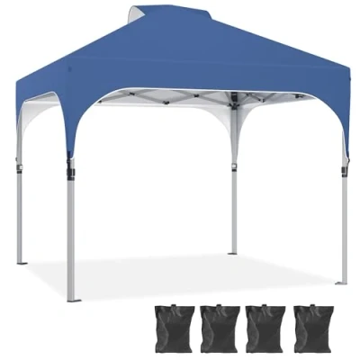 Afbeelding van YITAHOME 2,5 x m Instant Heavy Duty pop up tuinhuisje, waterdichte opvouwbare tuin camping party tent luifel met opbergtas voor terrasmarkten strand (blauw)