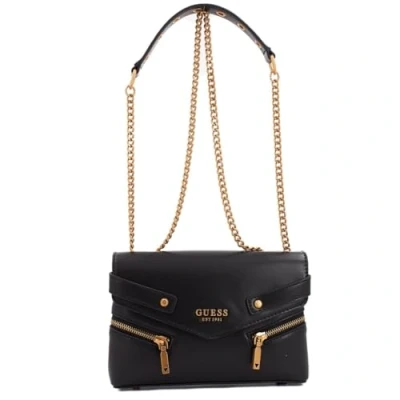 Afbeelding van GUESS Trissa Convertible Crossbody Flap voor dames, Zwart, One Size,