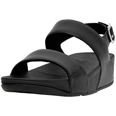 Afbeelding van Fitflop Lulu lederen sandaal met sleehak voor dames, Zwart, 42 EU