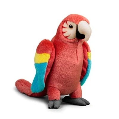 Afbeelding van Animigos pluche dier Ara rood, knuffeldier in realistisch design, knuffelzacht, ca. 24 cm groot