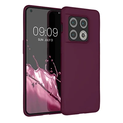 Afbeelding van kwmobile telefoonhoesje geschikt voor OnePlus 10 Pro 5G Hoesje met siliconen coating Smartphone case in wijnrood