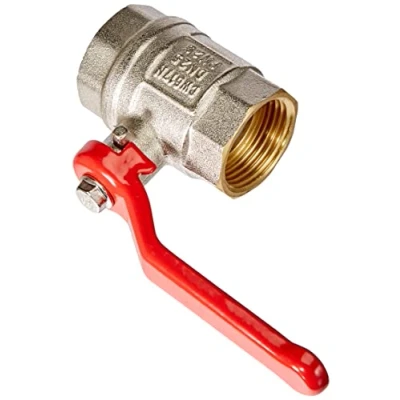 Afbeelding van Meister kogelkraan met lange stalen hendel &amp; volledige doorgang dubbelzijdige binnendraad hoogwaardige messing/kraan voor waterleidingen/kraan 30,93 mm (1 inch) IG rood
