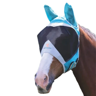 Afbeelding van Shires Vliegenmasker Fine Mesh met oren in teal/grijs