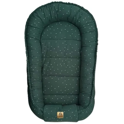 Afbeelding van PIMKO Babynestje voor baby&#039;s, knuffelnest, babycocon zuigelingen en pasgeborenen, 60 x 90 cm, 100% katoen, mousseline (moss goud)