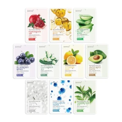 Afbeelding van EUNYUL Natural Moisture Gezichtsmaskers, 10 types, 22 ml, stuks, Koreaanse huidverzorging, doekmasker
