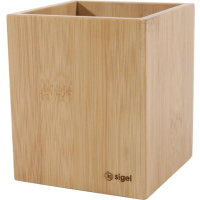 Afbeelding van Sigel Eyestyle pennenkoker 9,2x9,2x10,6 cm bamboe