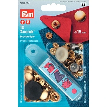 Afbeelding van Prym Anorak Naaivrijedrukknopen 15mm Goud