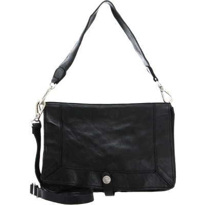 Afbeelding van CAMPOMAGGI Leren Schoudertas Crossbody Bag Medium Nero Zwart