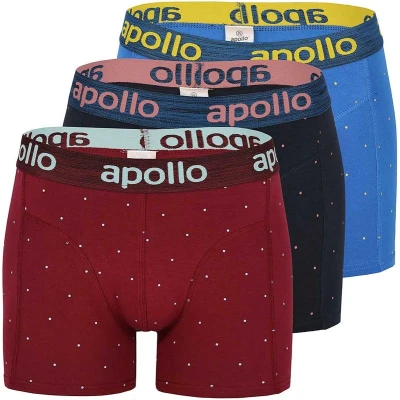 Afbeelding van Apollo boxershort heren ocean dots 3 Pack Maat S Ondergoed multipack Boxershorts