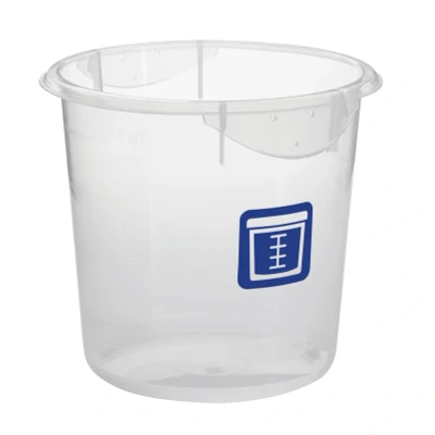 Afbeelding van Ronde voedselcontainer 3,8 ltr Verse Vis, Rubbermaid, model: VB 232530, 12 stuks per verpakking, transparant, blauw