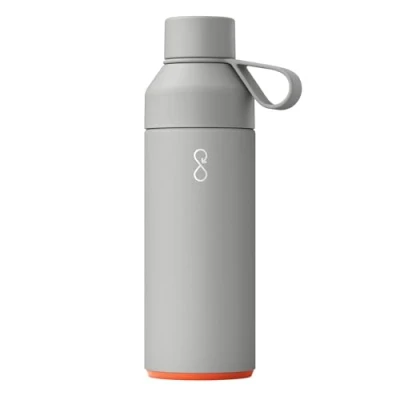 Afbeelding van Milieuvriendelijke herbruikbare waterfles van roestvrij staal, 500 ml, waterdicht, BPA vrij, 100% vaatwasmachinebestendig, 18 uur koud/9 warm, dubbelwandige thermoskan (steengrijs)
