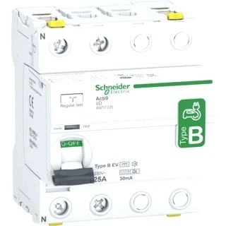 Afbeelding van Schneider electric acti 9 aardlekschakelaar 2 polig 25a 30ma onmiddelijk type b ev a9z51225
