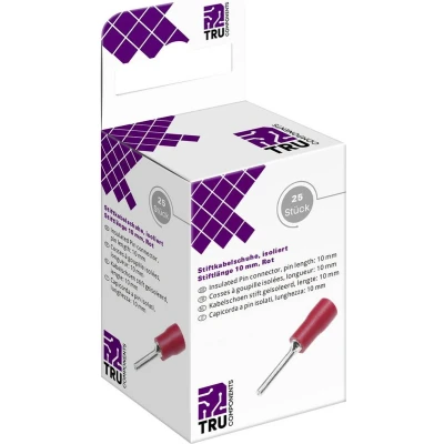 Afbeelding van TRU COMPONENTS T2010C359 Stiftkabelschoen 0.5 mm² 1.5 Deels geïsoleerd Rood 25 stuk(s)