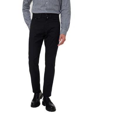 Afbeelding van Pierre Cardin Jeans Lyon Heren Broek 5 pocket model normale fit zwart effen