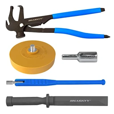 Afbeelding van Bandenmontage accessoires gereedschap lijmgewichten schraper verwijderaar foliegum ventieltrekker uitbalanptang (met tang)