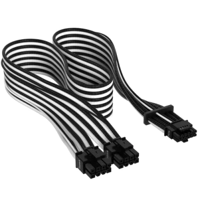 Afbeelding van Corsair Premium Individually Sleeved 12+4pin PCIe Gen 5 12VHPWR 600W cable, Type 4, Black/White