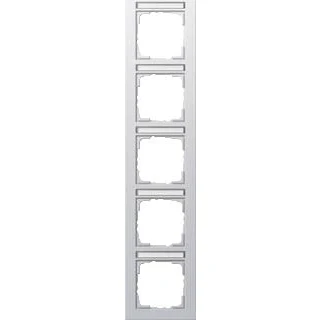 Afbeelding van Gira E2 afdekraam 5 voudig kleur aluminium met tekstkader