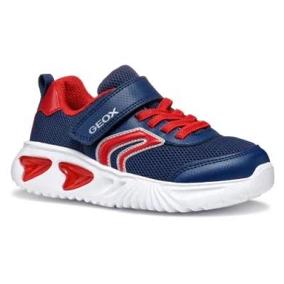 Afbeelding van Geox Light UP Assister BOY Sneakers laag voor kinderen, Maat: 36, Navy/red Imitatieleer/ textiel