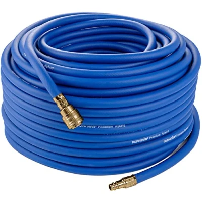 Afbeelding van Poppstar Persluchtslang 50 m (Hybride PVC met Polymeer, Binnendiameter 9,2 mm Messing Koppeling/Snelkoppeling), tot 20 Bar, Blauw