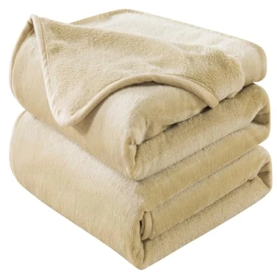 Afbeelding van Plaid Dikke Fleece Deken 230x270 cm Khaki Zacht en Warm Dubbele Beddeken Flanellen Sofa Throw Dubbelzijdig Omkeerbaar