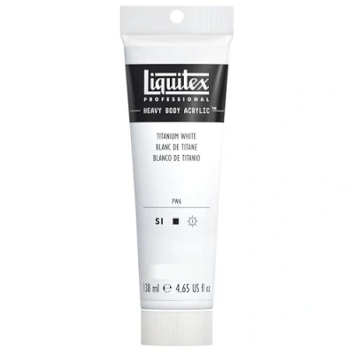 Afbeelding van LIQUITEX 1047432 Professional Heavy Body acrylverf in kunstenaarskwaliteit met uitstekende lichtechtheid en boterachtige consistentie, 138ml Tube, Titanium White