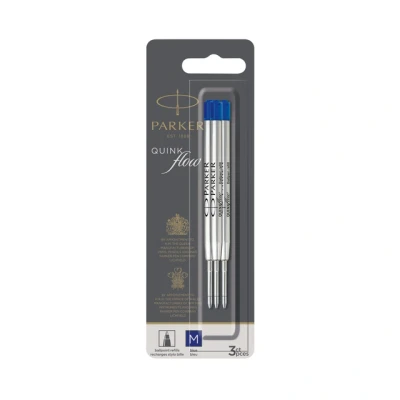 Afbeelding van Balpenvulling Parker Quinkflow blauw 0.7mm blister à 3 stuks