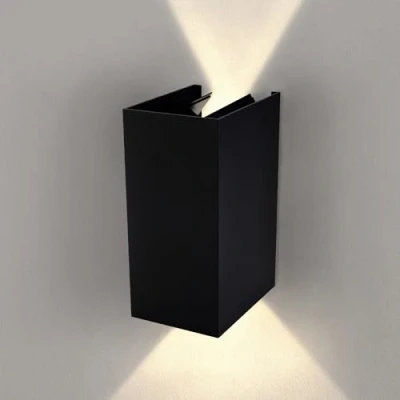 Afbeelding van Ledvion Wandlamp, Buitenlamp, Buiten Verlichting, Wandlamp Binnen, Tuinverlichting, LED Lamp, Cube, Zwarte 3000K, 9W, IP54