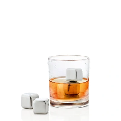 Afbeelding van Blomus Whiskeysteen Lounge Set Van 4 Stainless Steel Ice Cubes 2,5x2,5x2,5cm