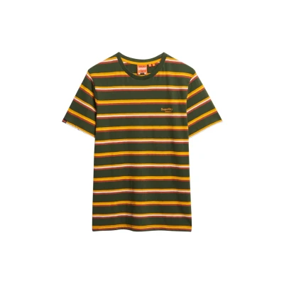 Afbeelding van Superdry Essentials stripe Tshirt print, Heren, Maat: Small, Army green s