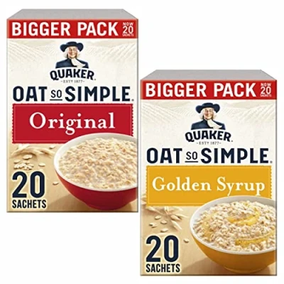 Afbeelding van Cleverry set met Quaker Oat So Simple Havermoutpap Original 20 zakjes x 27g en Golden Syrup 36g voor een heerlijk ontbijt