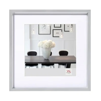 Afbeelding van walther design fotolijst zilver 30 x cm met passe partout, Steel Style kunststof lijst ES330S