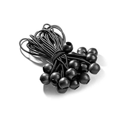 Afbeelding van fuxton 25 TÜV gecertificeerd spanrubber met kogel (zwart 195 mm) voor tenten, dekzeilen, posters. Dekzeilspanner, expanderlussen, dekzeilhouder, dekzeilrubber, rubberspanner, tentrubber