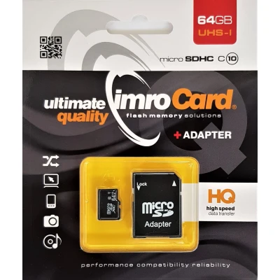 Afbeelding van Imro Micro SD Kaart 64 GB Geheugenkaart Met Adapter SDHC