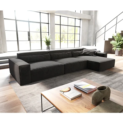Afbeelding van Hoekbank Sirpio XL 370x170 cm microvezel zwart recamiere variabele