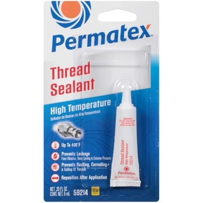 Afbeelding van Permatex 59214 afdichtmiddel voor hogetemperatuurdraad, 6 ml buis Pack of 1 Kleur: wit
