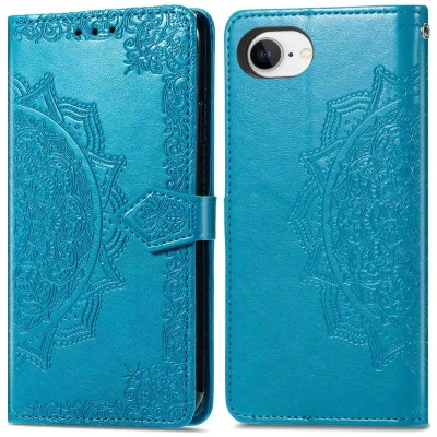 Afbeelding van iPhone SE 4 Hoesje Kunstleder imoshion Bookcase Turquoise Telefoonhoesje