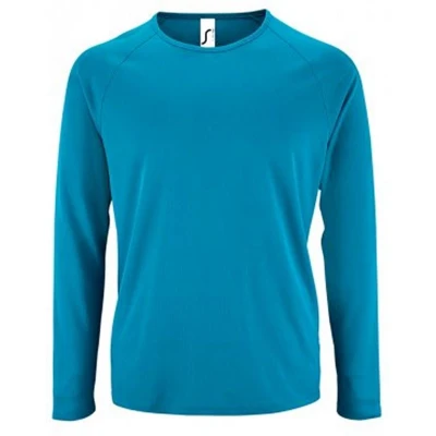 Afbeelding van SOLS Heren Sportief T Shirt Met Lange Mouwen (Aqua) Maat L