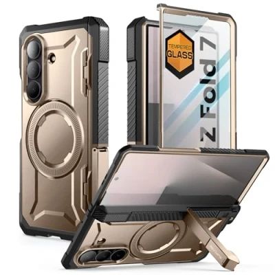 Afbeelding van SUPCASE Hoesje voor Samsung Galaxy Z Fold 7 met Kickstand (UB Grip) [MagSafe Compatibel] [Ingebouwde Gehard Glazen Schermbeschermer] Militaire Kwaliteit Magnetisch Case 7, Desert