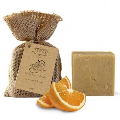 Afbeelding van Dr.Ancient Citrus stuk zeep Bio, natuurlijk, traditioneel, handgemaakt, antiek absoluut geen chemicaliën! Zuiver natuurlijke zeep!