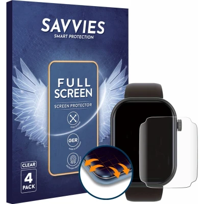 Afbeelding van Savvies Screenprotector voor Smartwatch IDW19 1.8&quot; Folie Beschermfolie transparant volledig dekking (4 Stuks)