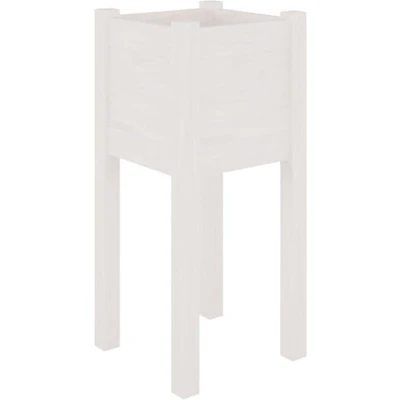 Afbeelding van Plantenbak 31x31x70 cm massief grenenhout wit
