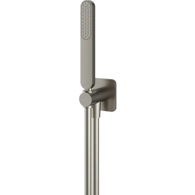 Afbeelding van HotBath Gal Handdouche met wandsteun + uitlaat en doucheslang 1,5 mtr Geborsteld Nikkel PVD GL440GNP