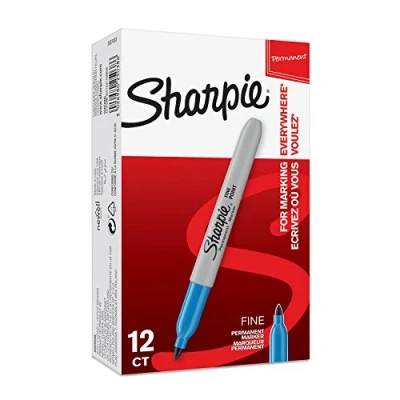 Afbeelding van Sharpie Permanente marker (met fijne punt) verpakking van 12 stuks, lichtblauw
