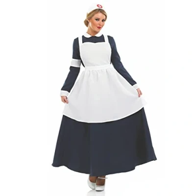 Afbeelding van Fun Shack Florence Nachtegaalkostuum voor volwassenen, verpleegster verkleedjurk, Victoriaanse outfits vrouwen, verpleegsterskostuum dames, Halloween XX Large