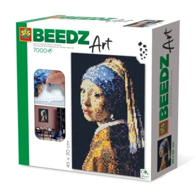 Afbeelding van Ses Creative Beedz Art Strijkkralen Meisje Met De Parel 45.5X30 Cm 7000 Stuks