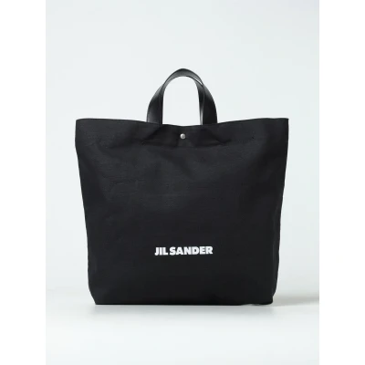 Afbeelding van Canvas Tote Bag with Leather Handles Wo Black Handbags
