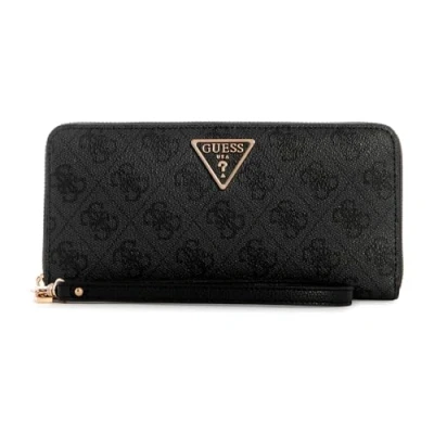 Afbeelding van GUESS portemonnee Laurel met logoprint zwart