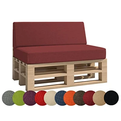 Afbeelding van Chilly Pilley Pallet Kussen Tuin Pad Binnen Buiten Wasbaar Verwijderbaar Zitkussen Rugkussen (Set Van 2, Bruin)